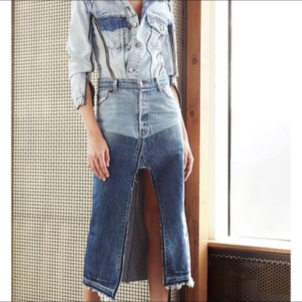 Levi's Blue High Low Denim Skirt